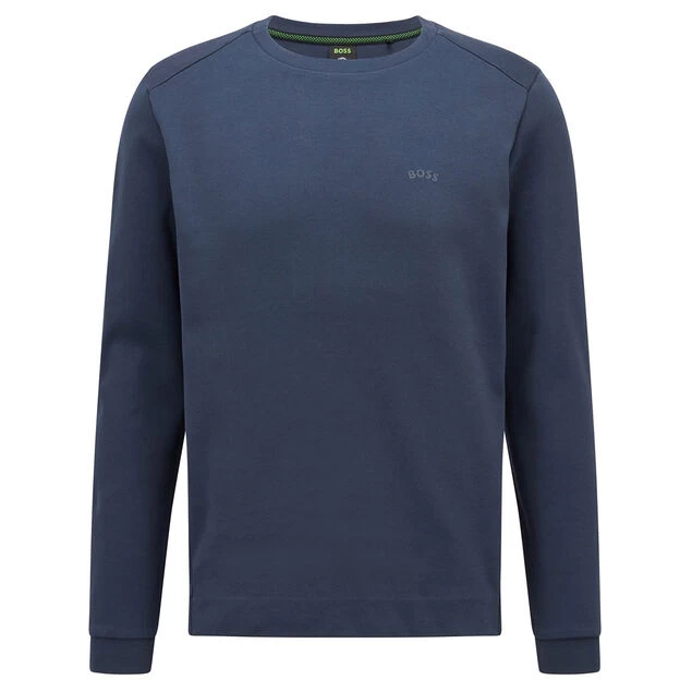 Hugo Boss Men's Salbo Curved Golf Sweater Hugo Boss Men's Salbo Curved Golf Sweater -American Golf Shop 406771 Navy Hugo Boss Salbo Curved Sweater 1