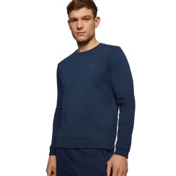 Hugo Boss Men's Salbo Curved Golf Sweater 7 Hugo Boss Men's Salbo Curved Golf Sweater -American Golf Shop 406771 Navy Hugo Boss Salbo Curved Sweater 2