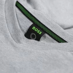 Hugo Boss Men's Salbo Curved Golf Sweater 4 Hugo Boss Men's Salbo Curved Golf Sweater -American Golf Shop 406771 grey 3