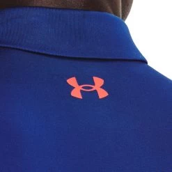 Under Armour Men's Playoff 2.0 Low Round Golf Polo Shirt -American Golf Shop 407858 BauhausBlue Oxford BoltRed Under Armour Mens Playoff 2 Polo Shirt 3