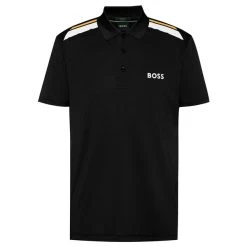 Hugo Boss Men's Paddytech Stretch Golf Polo Shirt -American Golf Shop 408202 Black Hugo Boss Mens Paddytech Polo Shirt 1