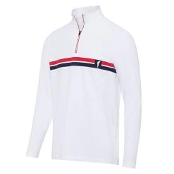 GOLFINO Men's Chest Stripe Midlayer -American Golf Shop 410489 OpticWhite GOLFINO Mens Chest Stripe Midlayer 3
