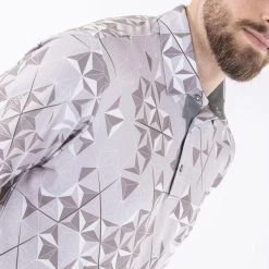 Galvin Green Men's Makai Stretch Golf Polo Shirt -American Golf Shop 411020 CoolGrey Sharkskin White Galvin Green Mens Makai Polo Shirt 3