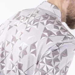 Galvin Green Men's Makai Stretch Golf Polo Shirt -American Golf Shop 411020 CoolGrey Sharkskin White Galvin Green Mens Makai Polo Shirt 4