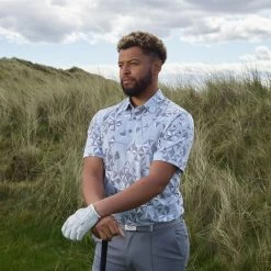 Galvin Green Men's Makai Stretch Golf Polo Shirt -American Golf Shop 411020 CoolGrey Sharkskin White Galvin Green Mens Makai Polo Shirt 5