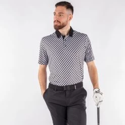 Galvin Green Men's Mercer Stretch Golf Polo Shirt -American Golf Shop 411231 Black BlueBell Sharkskin Galvin Green Mens Mercer Polo Shirt 3