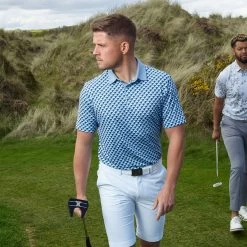 Galvin Green Men's Mercer Stretch Golf Polo Shirt -American Golf Shop 411231 BlueWhite Galvin Green Mens Mercer Polo Shirt 7