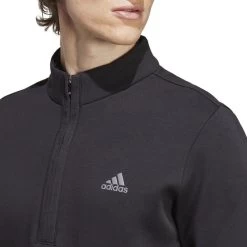 Adidas Golf Adidas Men's Authentic Quarter-Zip Golf Mid Layer -American Golf Shop 412205 Black adidas Mens Authentic Quarter Zip Golf Mid Layer 4