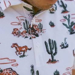 PUMA Golf PUMA Men's Vented Wild West Golf Polo Shirt -American Golf Shop 412511 Eggnog PUMA Mens Vented Wild West Golf Polo Shirt 6