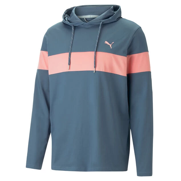 PUMA Men's MATTR Colourblock Golf Hoodie PUMA Golf PUMA Men's MATTR Colourblock Golf Hoodie -American Golf Shop 412647 EveningSky FlamingoPink PUMA Mens MATTR Colourblock Golf Hoodie 1