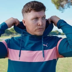 PUMA Golf PUMA Men's MATTR Colourblock Golf Hoodie 5 PUMA Golf PUMA Men's MATTR Colourblock Golf Hoodie -American Golf Shop 412647 EveningSky FlamingoPink PUMA Mens MATTR Colourblock Golf Hoodie 4