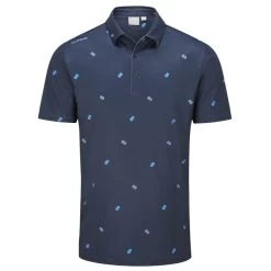 PING Men's Two Tone Golf Polo Shirt -American Golf Shop 413056 Navy Poppy PING Mens Two Tone Golf Polo Shirt 1