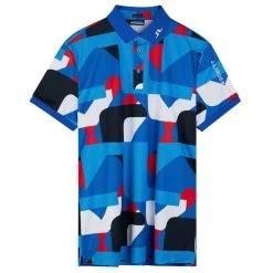 J.Lindeberg Men`s Tour Tech Print Golf Polo Shirt -American Golf Shop 414408 BrilliantBlue JLindeberg Mens Tour Tech Print Golf Polo Shirt 1