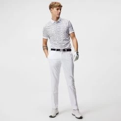 J.Lindeberg Men`s Tour Tech Print Golf Polo Shirt -American Golf Shop 414408 White JLindeberg Mens Tour Tech Print Golf Polo Shirt 4