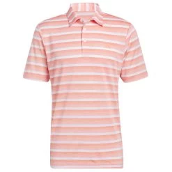 Adidas Golf Adidas Men's Two-Colour Striped Golf Polo Shirt -American Golf Shop 414440 CoralFusion White adidas Golf Mens Two Colour Striped Golf Polo Shirt 1
