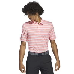 Adidas Golf Adidas Men's Two-Colour Striped Golf Polo Shirt -American Golf Shop 414440 CoralFusion White adidas Golf Mens Two Colour Striped Golf Polo Shirt 2