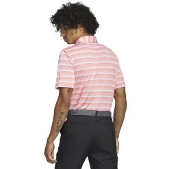 Adidas Golf Adidas Men's Two-Colour Striped Golf Polo Shirt -American Golf Shop 414440 CoralFusion White adidas Golf Mens Two Colour Striped Golf Polo Shirt 3