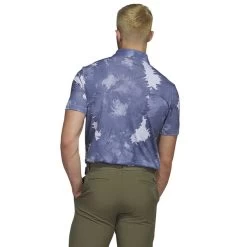 Adidas Golf Adidas Men's Flower Mesh Golf Polo Shirt -American Golf Shop 414548 White Navy adidas Golf Mens Flower Mesh Golf Polo Shirt 3