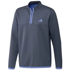 Adidas Golf Adidas Men's Microdot Quarter Zip Golf Mid Layer -American Golf Shop 414612 CollegiateNavy BlueFusion adidas Golf Mens Microdot Quarter Zip Golf Mid Layer 1