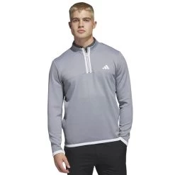 Adidas Golf Adidas Men's Microdot Quarter Zip Golf Mid Layer -American Golf Shop 414612 White Grey adidas Golf Mens Microdot Quarter Zip Golf Mid Layer 2