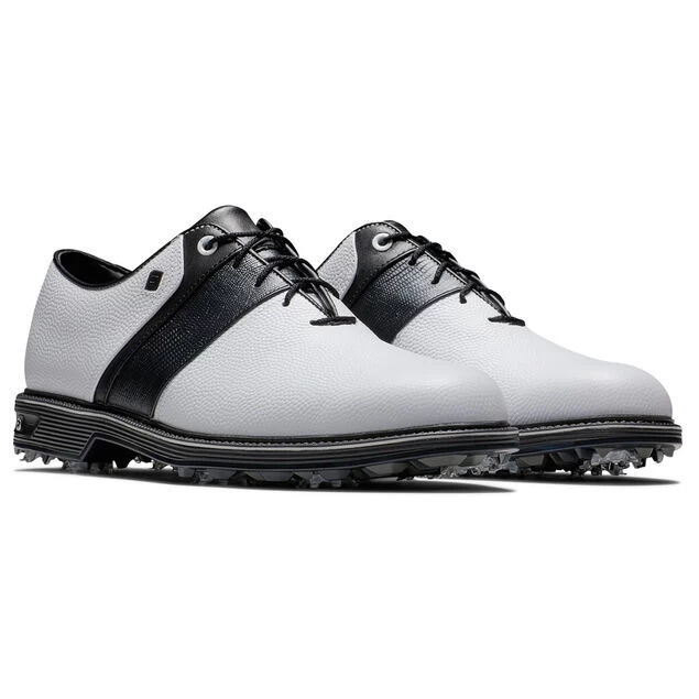 FootJoy Men's Premiere Packard Waterproof Spiked Golf Shoes FootJoy Men's Premiere Packard Waterproof Spiked Golf Shoes -American Golf Shop 414999 White Black Black FootJoy Mens Premiere Packard Waterproof Spiked Golf Shoes 6