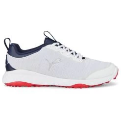 PUMA Golf PUMA Men's Fusion Pro Waterproof Spikeless Golf Shoes -American Golf Shop 415090 White Navy Red PUMA Mens Fusion Pro Waterproof Spikeless Golf Shoes 1new
