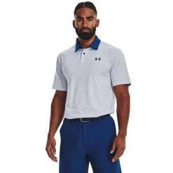 Under Armour Men's T2G Printed Golf Polo Shirt -American Golf Shop 416013 White BlueMirage BlueMirage Under Armour Mens T2G Printed Golf Polo Shirt 1