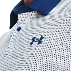 Under Armour Men's T2G Printed Golf Polo Shirt -American Golf Shop 416013 White BlueMirage BlueMirage Under Armour Mens T2G Printed Golf Polo Shirt 3