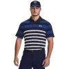 Under Armour Men's Playoff 3.0 Rugby YD Stripe Golf Polo Shirt -American Golf Shop 416064 Navy Blue White Under Armour Mens Playoff Stripe Golf Polo Shirt 1