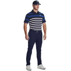 Under Armour Men's Playoff 3.0 Rugby YD Stripe Golf Polo Shirt -American Golf Shop 416064 Navy Blue White Under Armour Mens Playoff Stripe Golf Polo Shirt 6