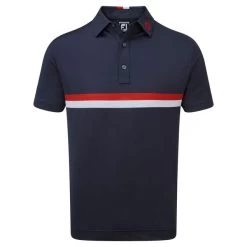 FootJoy Men's Double Chest Band Golf Polo Shirt -American Golf Shop 416182 Navy White Red FootJoy Mens Double Chest Band Golf Polo Shirt 3