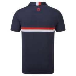 FootJoy Men's Double Chest Band Golf Polo Shirt -American Golf Shop 416182 Navy White Red FootJoy Mens Double Chest Band Golf Polo Shirt 4