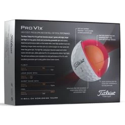 Titleist Pro V1x 12 Golf Ball Pack -American Golf Shop 418239 White Titleist Pro V1x 12 Golf Ball Pack 3
