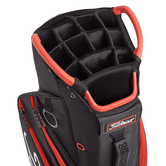Titleist 14 Golf Cart Bag Titleist 14 Golf Cart Bag -American Golf Shop 418254 Black Black Red Titleist 14 Golf Cart Bag 4