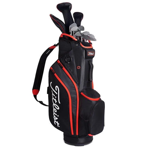 Titleist 14 Golf Cart Bag Titleist 14 Golf Cart Bag -American Golf Shop 418254 Black Black Red Titleist 14 Golf Cart Bag 6