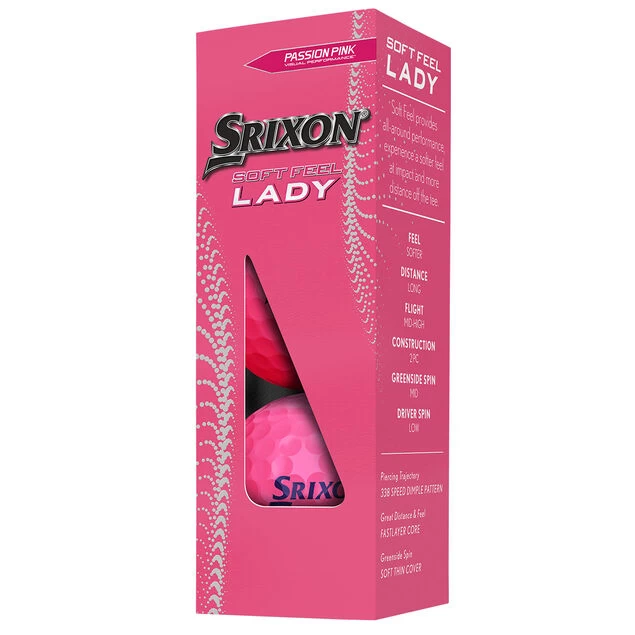 Srixon Ladies Soft Feel 12 Golf Ball Pack Srixon Ladies Soft Feel 12 Golf Ball Pack -American Golf Shop 419309 srixon soft feel ladies pink 3